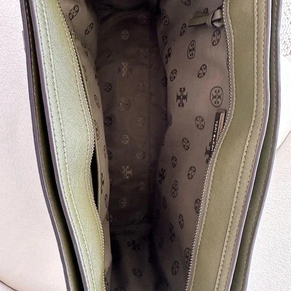 Tory Burch Olive Leather Satchel with Gold Hardware - Picture 5 of 5